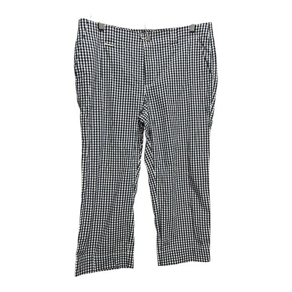 LAUREN ACTIVE RALPH LAUREN Pants - LAUREN ACTIVE RALPH LAUREN BLUE WHITE CHECKERED CROPPED CAPRI PANTS SIZE 10